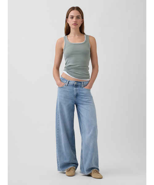 GAP（ギャップ）の「リブ スクープネック タンクトップ（タンクトップ・レディース・グリーン/ブラウン/ピンク/ホワイト/イエロー/ブルー・XXS/XL/L/M/S/XS）」の9枚目の写真