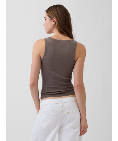 GAP（ギャップ）の「リブ スクープネック タンクトップ（タンクトップ・レディース・グリーン/ブラウン/ピンク/ホワイト/イエロー/ブルー・XXS/XL/L/M/S/XS）」の16枚目の写真
