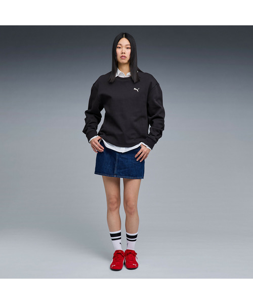 PUMA(プーマ)の「PUMA プーマ ユニセックス クルースウェット エンブロイダリー キャット(スウェット・メンズ・グレー系その他/ブラック・XX-LARGE/X-LARGE/SMALL/LARGE/MEDIUM)」の4枚目の写真