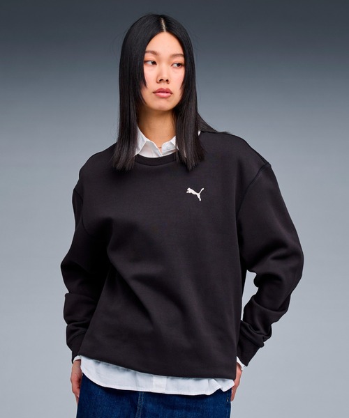 PUMA(プーマ)の「PUMA プーマ ユニセックス クルースウェット エンブロイダリー キャット(スウェット・メンズ・グレー系その他/ブラック・XX-LARGE/X-LARGE/SMALL/LARGE/MEDIUM)」の2枚目の写真