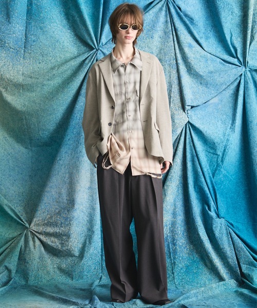 MAISON SPECIAL（メゾンスペシャル）の「《UNISEX》Toro-washer Prime-Wide Two-tuck Slacks/トロワッシャープライムワイドツータックスラックス【MAISON SPECIAL/メゾンスペシャル】（スラックス・メンズ・ブラウン/チャコールグレー/オフホワイト/ブラック/ライトグレー/ラベンダー/パープル・2/1/0）」の15枚目の写真