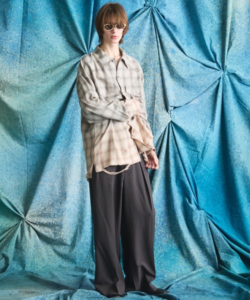 MAISON SPECIAL（メゾンスペシャル）の「《UNISEX》Toro-washer Prime-Wide Two-tuck Slacks/トロワッシャープライムワイドツータックスラックス【MAISON SPECIAL/メゾンスペシャル】（スラックス・メンズ・ブラウン/チャコールグレー/オフホワイト/ブラック/ライトグレー/ラベンダー/パープル・2/1/0）」の14枚目の写真
