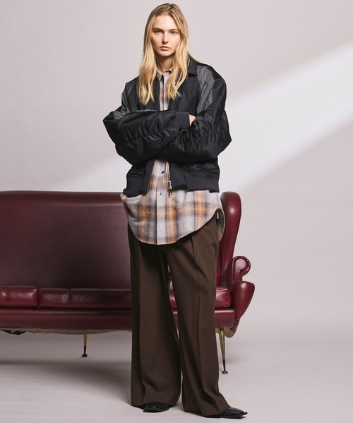 MAISON SPECIAL（メゾンスペシャル）の「《UNISEX》Toro-washer Prime-Wide Two-tuck Slacks/トロワッシャープライムワイドツータックスラックス【MAISON SPECIAL/メゾンスペシャル】（スラックス・メンズ・ブラウン/チャコールグレー/オフホワイト/ブラック/ライトグレー/ラベンダー/パープル・2/1/0）」の10枚目の写真