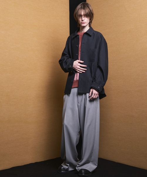 MAISON SPECIAL（メゾンスペシャル）の「《UNISEX》Toro-washer Prime-Wide Two-tuck Slacks/トロワッシャープライムワイドツータックスラックス【MAISON SPECIAL/メゾンスペシャル】（スラックス・メンズ・ブラウン/チャコールグレー/オフホワイト/ブラック/ライトグレー/ラベンダー/パープル・2/1/0）」の17枚目の写真