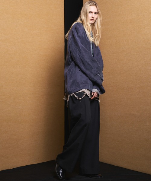 MAISON SPECIAL（メゾンスペシャル）の「《UNISEX》Toro-washer Prime-Wide Two-tuck Slacks/トロワッシャープライムワイドツータックスラックス【MAISON SPECIAL/メゾンスペシャル】（スラックス・メンズ・ブラウン/チャコールグレー/オフホワイト/ブラック/ライトグレー/ラベンダー/パープル・2/1/0）」の13枚目の写真