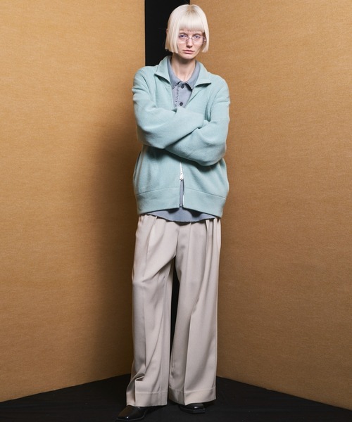 MAISON SPECIAL（メゾンスペシャル）の「《UNISEX》Toro-washer Prime-Wide Two-tuck Slacks/トロワッシャープライムワイドツータックスラックス【MAISON SPECIAL/メゾンスペシャル】（スラックス・メンズ・ブラウン/チャコールグレー/オフホワイト/ブラック/ライトグレー/ラベンダー/パープル・2/1/0）」の11枚目の写真