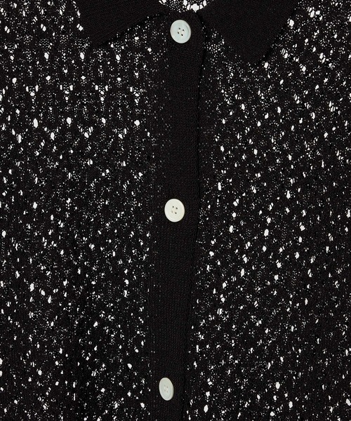 BABYLONE（バビロン）の「レースニットポロ（ポロシャツ・レディース・ホワイト/ブラック・フリー）」の8枚目の写真