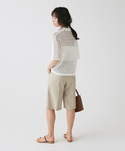 BABYLONE（バビロン）の「レースニットポロ（ポロシャツ・レディース・ホワイト/ブラック・フリー）」の21枚目の写真