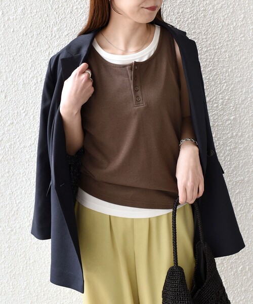 SHIPS Colors(シップス カラーズ)の「SHIPS Colors:〈手洗い可能〉レイヤード タンクトップ セット◇(タンクトップ・レディース・ネイビー/ブラウン/グレー/ダークブルー/ブラック・ONE SIZE)」の20枚目の写真