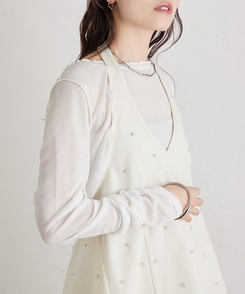 mystic（ミスティック）の「ビジューフラワーホルタービスチェ（シャツ/ブラウス・レディース・ブルー/アイボリー/ブラック・FREE）」の15枚目の写真