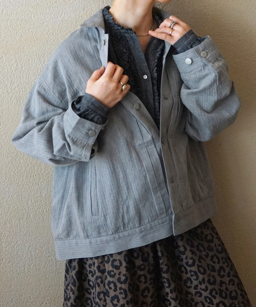 JOURNAL STANDARD LUXE（ジャーナルスタンダード　ラックス）の「Kalina's BZ（ブルゾン・レディース・グレー/ブラック・FREE）」の2枚目の写真