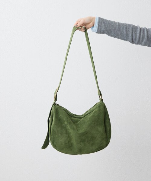 ear PAPILLONNER（イアパピヨネ）の「《ear別注》【B#AG(バッグ)】スエードワンハンドルバッグ（ショルダーバッグ・レディース・グリーン/ライトグレー・FREE）」の13枚目の写真
