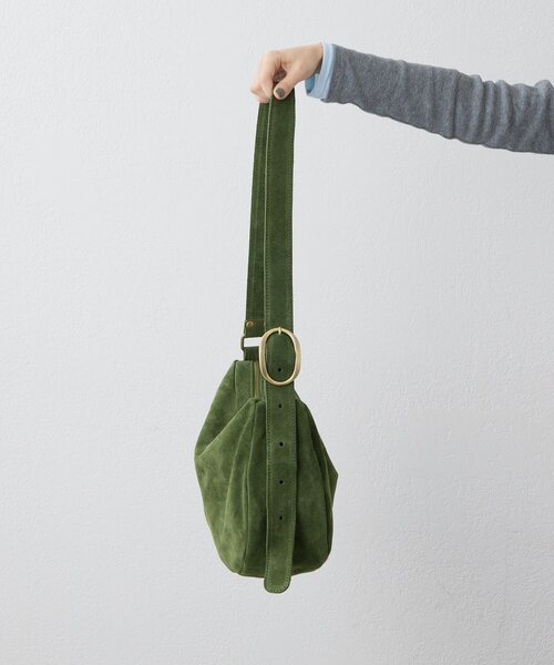 ear PAPILLONNER（イアパピヨネ）の「《ear別注》【B#AG(バッグ)】スエードワンハンドルバッグ（ショルダーバッグ・レディース・グリーン/ライトグレー・FREE）」の14枚目の写真