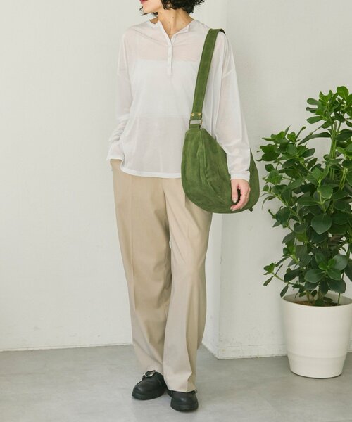 ear PAPILLONNER（イアパピヨネ）の「《ear別注》【B#AG(バッグ)】スエードワンハンドルバッグ（ショルダーバッグ・レディース・グリーン/ライトグレー・FREE）」の22枚目の写真