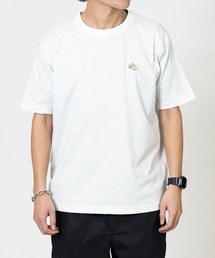 LOGOS（ロゴス）の「【15】〔LOGOS/ロゴス〕スパイラルヤーン天竺 ワンポイントロゴ刺繍 半袖Tシャツ（Tシャツ/カットソー）」