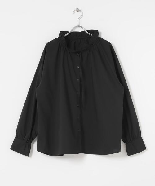 ITEMS URBANRESEARCH（アイテムズ アーバンリサーチ）の「『UVカット/接触冷感』ネックフリルブラウス（シャツ/ブラウス・レディース・ホワイト/ブラック/ストライプ・FREE）」の10枚目の写真