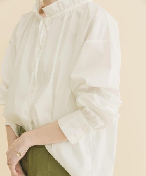 ITEMS URBANRESEARCH（アイテムズ アーバンリサーチ）の「『UVカット/接触冷感』ネックフリルブラウス（シャツ/ブラウス・レディース・ホワイト/ブラック/ストライプ・FREE）」の14枚目の写真