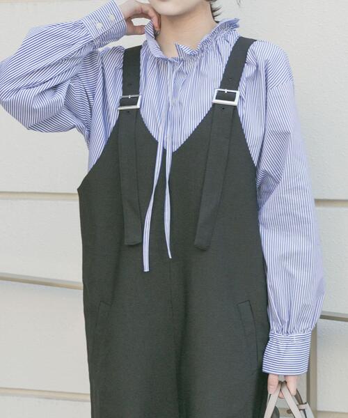 ITEMS URBANRESEARCH（アイテムズ アーバンリサーチ）の「『UVカット/接触冷感』ネックフリルブラウス（シャツ/ブラウス・レディース・ホワイト/ブラック/ストライプ・FREE）」の20枚目の写真