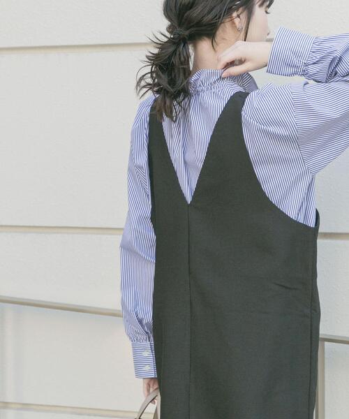 ITEMS URBANRESEARCH（アイテムズ アーバンリサーチ）の「『UVカット/接触冷感』ネックフリルブラウス（シャツ/ブラウス・レディース・ホワイト/ブラック/ストライプ・FREE）」の21枚目の写真