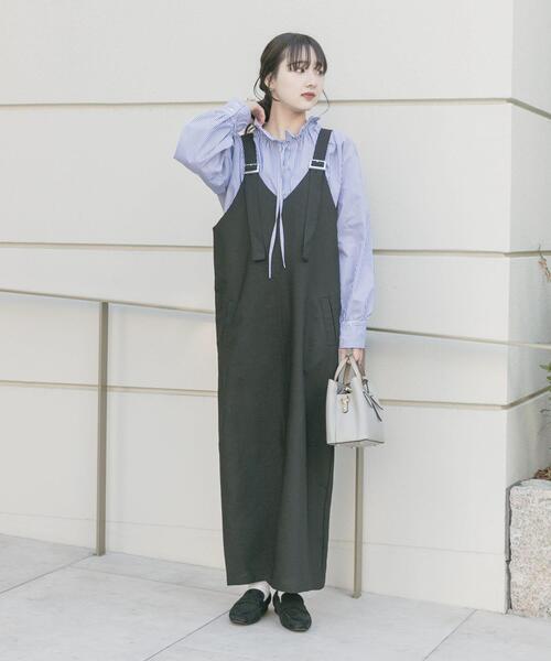 ITEMS URBANRESEARCH（アイテムズ アーバンリサーチ）の「『UVカット/接触冷感』ネックフリルブラウス（シャツ/ブラウス・レディース・ホワイト/ブラック/ストライプ・FREE）」の10枚目の写真