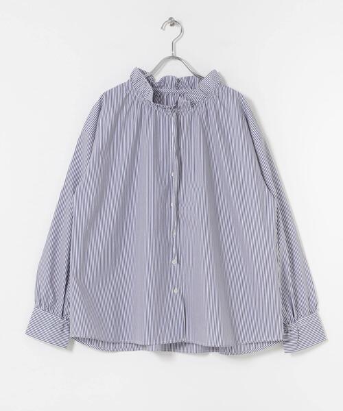 ITEMS URBANRESEARCH（アイテムズ アーバンリサーチ）の「『UVカット/接触冷感』ネックフリルブラウス（シャツ/ブラウス・レディース・ホワイト/ブラック/ストライプ・FREE）」の11枚目の写真