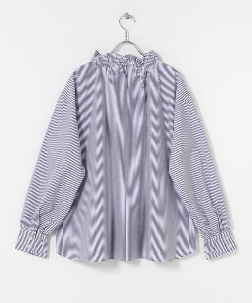 ITEMS URBANRESEARCH（アイテムズ アーバンリサーチ）の「『UVカット/接触冷感』ネックフリルブラウス（シャツ/ブラウス・レディース・ホワイト/ブラック/ストライプ・FREE）」の13枚目の写真