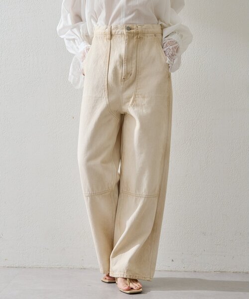 Whim Gazette(ウィムガゼット)の「サンフェードダブルニーパンツ(デニムパンツ・レディース・ベージュ・38/36)」の3枚目の写真