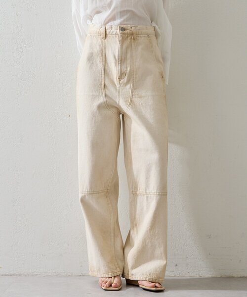 ベージュ デニムパンツ 36x32 アメリカ製 セール】サンフェードダブルニーパンツ（デニムパンツ）｜Whim Gazette