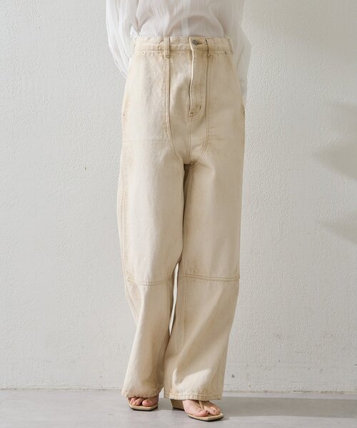 Whim Gazette(ウィムガゼット)の「サンフェードダブルニーパンツ(デニムパンツ・レディース・ベージュ・38/36)」の7枚目の写真