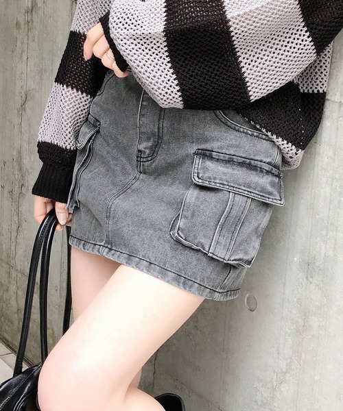 INGNI(イング)の「デニムカーゴミニスカパン(スカート・レディース・ブルー系その他/グレー/ブルー系その他4・M)」の5枚目の写真