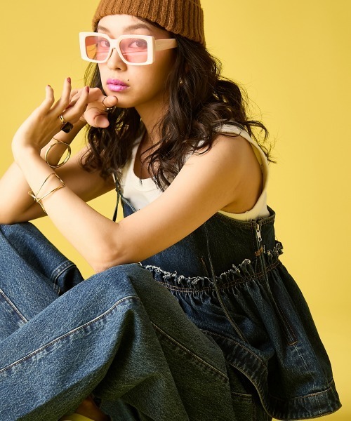 GEVS.（ジェイヴィス）の「綿100％デニムキャミソール＜大きいサイズ有＞GEVS.（キャミソール・レディース・ネイビー系/ブルー系・M/L/LL/3L/4L/5L）」の2枚目の写真