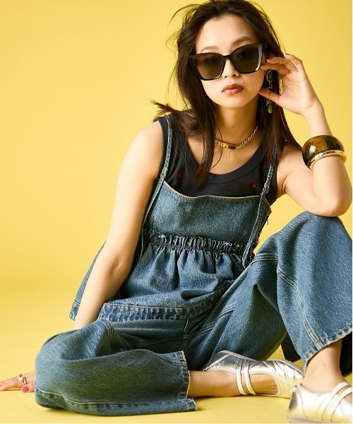 GEVS.（ジェイヴィス）の「綿100％デニムキャミソール＜大きいサイズ有＞GEVS.（キャミソール・レディース・ネイビー系/ブルー系・M/L/LL/3L/4L/5L）」の9枚目の写真