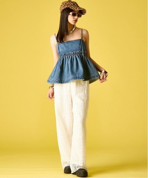 GEVS.（ジェイヴィス）の「綿100％デニムキャミソール＜大きいサイズ有＞GEVS.（キャミソール・レディース・ネイビー系/ブルー系・M/L/LL/3L/4L/5L）」の10枚目の写真