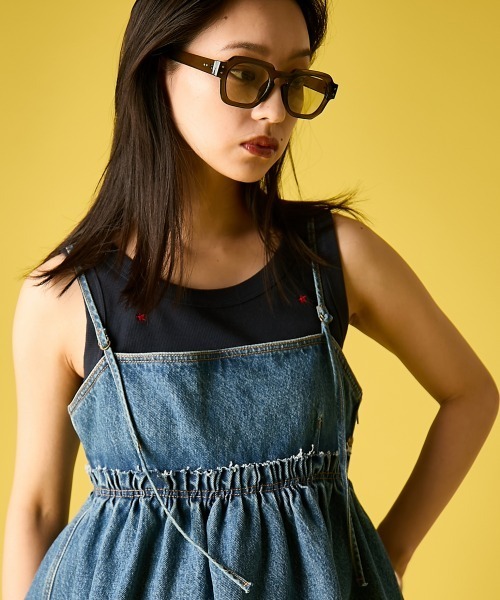 GEVS.（ジェイヴィス）の「綿100％デニムキャミソール＜大きいサイズ有＞GEVS.（キャミソール・レディース・ネイビー系/ブルー系・M/L/LL/3L/4L/5L）」の17枚目の写真