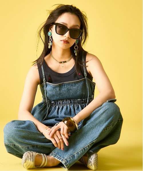 GEVS.（ジェイヴィス）の「綿100％デニムキャミソール＜大きいサイズ有＞GEVS.（キャミソール・レディース・ネイビー系/ブルー系・M/L/LL/3L/4L/5L）」の19枚目の写真