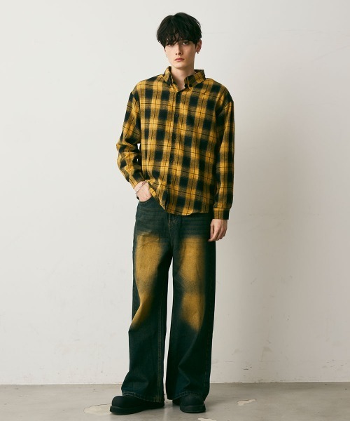 Shoowtime(ショウタイム)の「Ombre check shirt / オンブレチェックシャツ(シャツ/ブラウス・メンズ・ブラック系/イエロー系・MEDIUM/LARGE/X-LARGE)」の8枚目の写真
