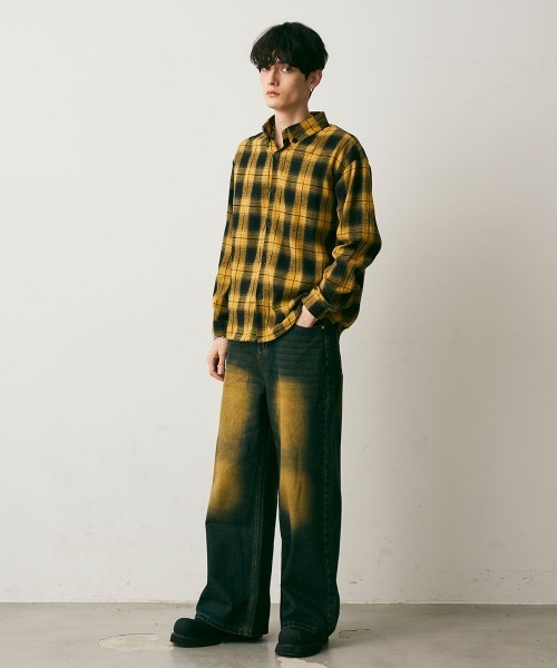 Shoowtime(ショウタイム)の「Ombre check shirt / オンブレチェックシャツ(シャツ/ブラウス・メンズ・ブラック系/イエロー系・MEDIUM/LARGE/X-LARGE)」の10枚目の写真