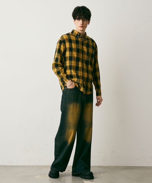 Shoowtime(ショウタイム)の「Ombre check shirt / オンブレチェックシャツ(シャツ/ブラウス・メンズ・ブラック系/イエロー系・MEDIUM/LARGE/X-LARGE)」の11枚目の写真