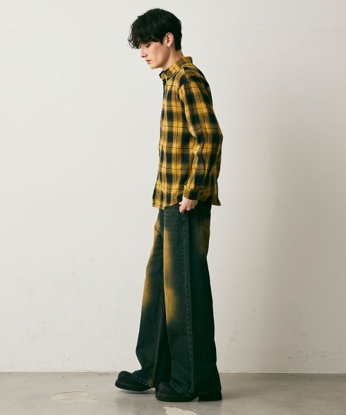 Shoowtime(ショウタイム)の「Ombre check shirt / オンブレチェックシャツ(シャツ/ブラウス・メンズ・ブラック系/イエロー系・MEDIUM/LARGE/X-LARGE)」の14枚目の写真