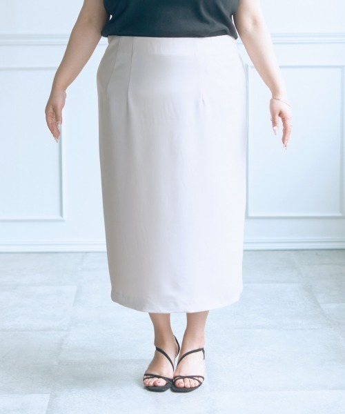 SMILE LAND（スマイルランド）の「＜大きいサイズ＞【らめちゃんコラボ】２点セット(オーガンジーオーバースカート+タイトスカート)（スカート・レディース・ピンク/ブラック・4L/3L/LL/L/5L）」の8枚目の写真