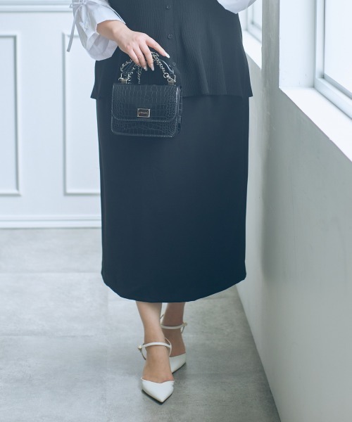 SMILE LAND（スマイルランド）の「＜大きいサイズ＞【らめちゃんコラボ】２点セット(オーガンジーオーバースカート+タイトスカート)（スカート・レディース・ピンク/ブラック・4L/3L/LL/L/5L）」の12枚目の写真