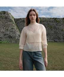 High-Neck Bustier Blouse [Butter]