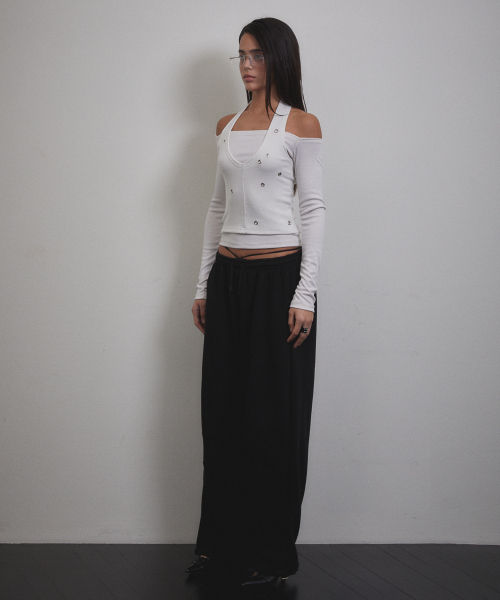 VOONT(ブント)の「Eyelet Halter Long Sleeve (IVORY)(Tシャツ/カットソー・レディース・アイボリー・OS)」の10枚目の写真
