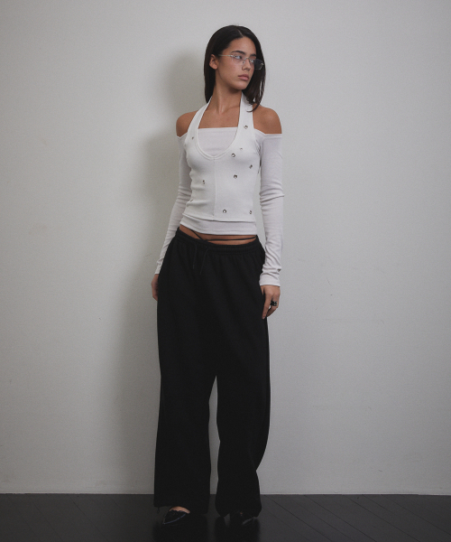 VOONT(ブント)の「Eyelet Halter Long Sleeve (IVORY)(Tシャツ/カットソー・レディース・アイボリー・OS)」の13枚目の写真