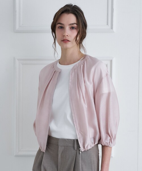 DRESSTERIOR(ドレステリア)の「ウォッシャブル シアーショートブルゾン(ブルゾン・レディース・ブラウン系その他/サンドベージュ・38/36/34)」の13枚目の写真