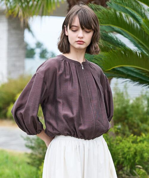 DRESSTERIOR(ドレステリア)の「ウォッシャブル シアーショートブルゾン(ブルゾン・レディース・ブラウン系その他/サンドベージュ・38/36/34)」の5枚目の写真