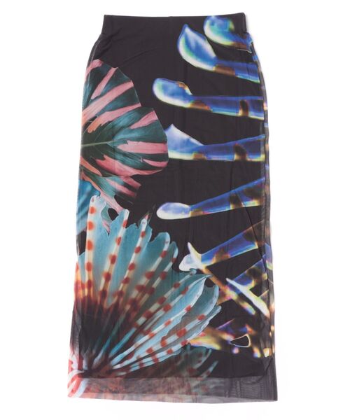 Desigual(デシグアル)の「【Desigual×Lacroix】トロピカルフォトプリントタイトスカート(スカート・レディース・ブラック・XL/L/M/XS/S)」の2枚目の写真