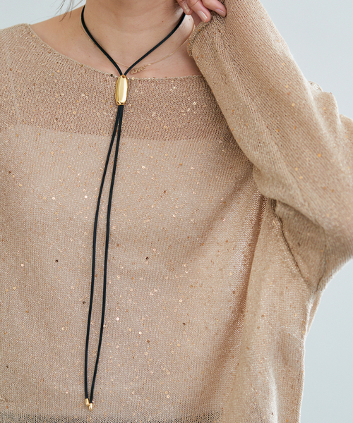 IENA（イエナ）の「EO/イオ LOOP The CORD Necklace ネックレス BO26SS-58（ネックレス・レディース・ブラック・FREE）」の2枚目の写真