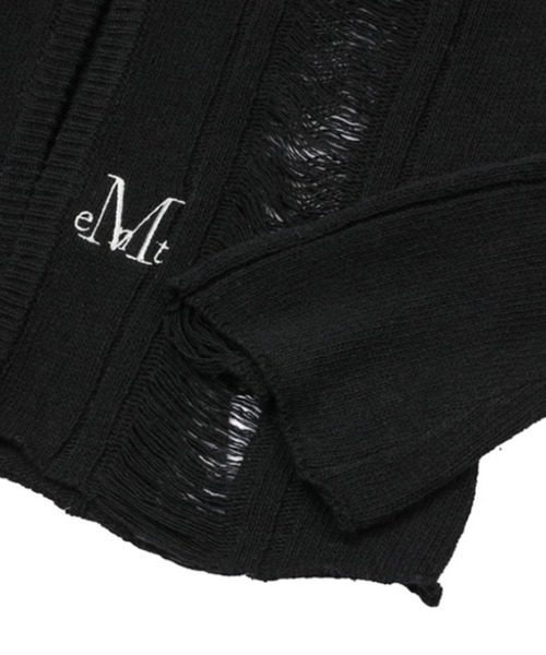 MUCENT(ムセント)の「A'GEM/9 × .kom 『MUCENT/ムセント』 NUBI DAMAGE SLIM CARDIGAN/ダメージスリムカーディガン(カーディガン/ボレロ・レディース・ブラック/グレー・FREE)」の8枚目の写真