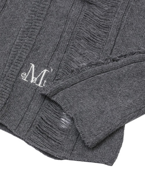 MUCENT(ムセント)の「A'GEM/9 × .kom 『MUCENT/ムセント』 NUBI DAMAGE SLIM CARDIGAN/ダメージスリムカーディガン(カーディガン/ボレロ・レディース・ブラック/グレー・FREE)」の12枚目の写真